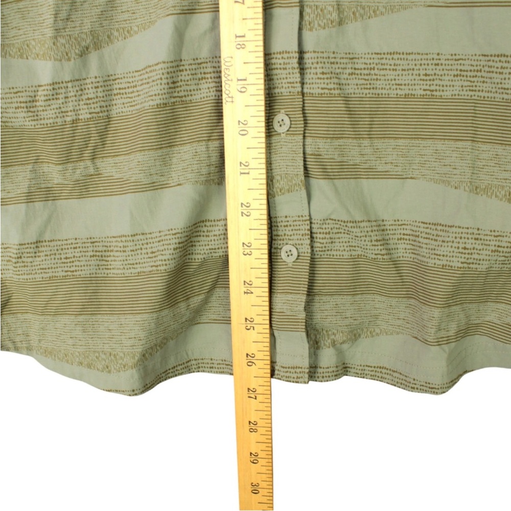 REI Women Size L Sahara Pattern Long Sleeve Outdoor Hiking Shirt Striped Green - Picture 9 of 11